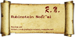 Rubinstein Noémi névjegykártya